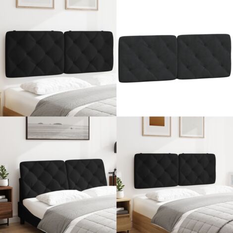 Cuscino Testiera Nero 140 cm in Velluto - Cuscino per testiera - Cuscino in velluto