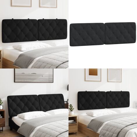 Cuscino Testiera Nero 160 cm in Velluto - Cuscino per testiera - Cuscino in velluto
