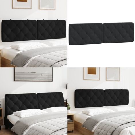 Cuscino Testiera Nero 180 cm in Velluto - Cuscino per testiera - Cuscino in velluto
