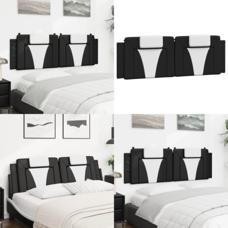 Cuscino Testiera Viana Nero e Bianco 160 cm in Similpelle - Cuscino per testa - Cuscino in similpelle