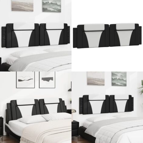 Cuscino Testiera Viana Nero e Bianco 180 cm in Similpelle - Cuscino per testiera - Cuscino in similpelle