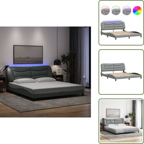 Cuscino testiera - vidaXL Giroletto con LED senza Materasso Hvar 180x200 cm in Tessuto - Letto Hvar