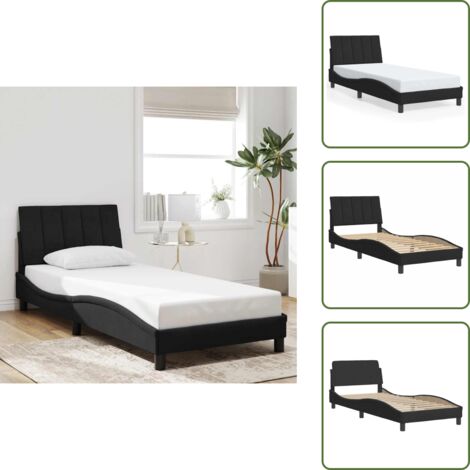 Cuscino testiera - vidaXL Giroletto senza Materasso Hanko Nero 90x190 cm in Velluto - Velluto
