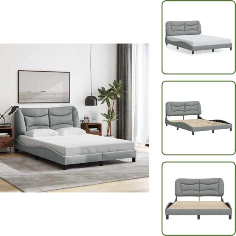 Cuscino testiera - vidaXL Giroletto senza Materasso Hvar Grigio Chiaro 120x200 cm Tessuto - Letto Hvar