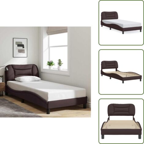 Cuscino testiera - vidaXL Giroletto senza Materasso Hvar Marrone Scuro 80x200 cm Tessuto - Letto Hvar