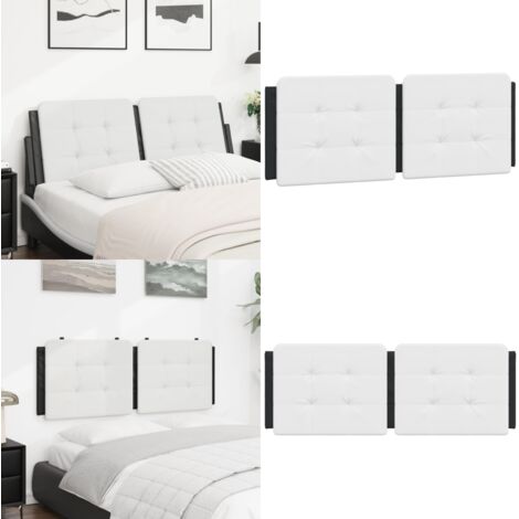 Cuscino Testiera Zadar Bianco e Nero 140 cm in Similpelle - Cuscino per testiera - Cuscino in similpelle