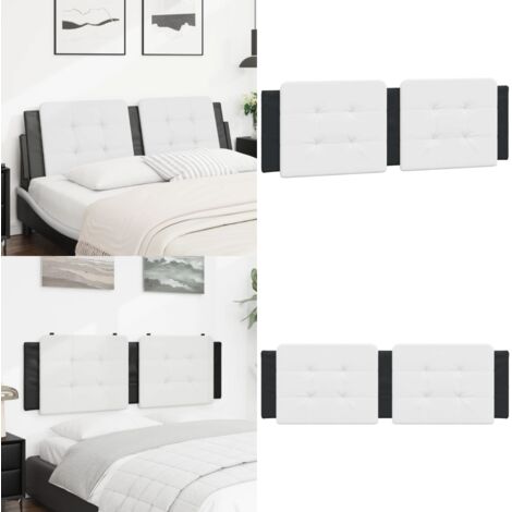Cuscino Testiera Zadar Bianco e Nero 160 cm in Similpelle - Cuscino per testa - Cuscino in similpelle
