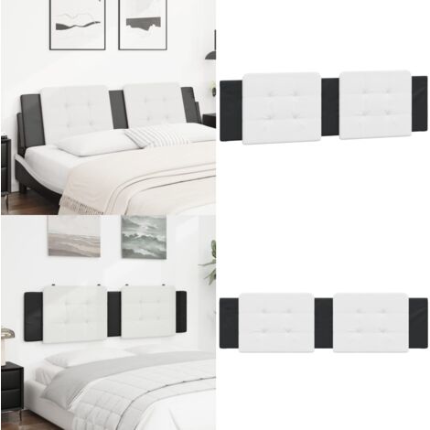 Cuscino Testiera Zadar Bianco e Nero 180 cm in Similpelle - Cuscino per testiera - Cuscino in similpelle