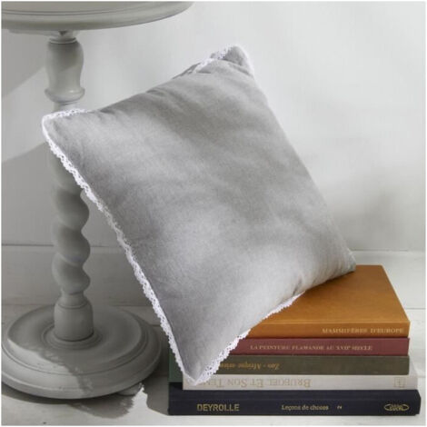 Cuscino - TODAY - CHARME - Chambray x Pizzo Capucine - 40 x 40 cm