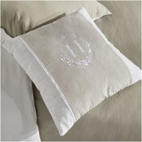 Cuscino - TODAY - CHARME - Slub x Chambray x Ricamo Berenice - 40 x 40 cm
