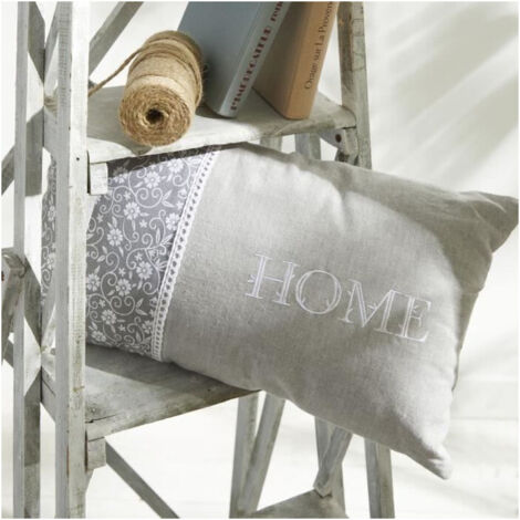 Cuscino - TODAY - CHARME - Stampato x Chambray x Ricamo Capucine - 30 x 50 cm