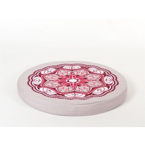 Cuscino tondo fantasia rosso 40x4cm.