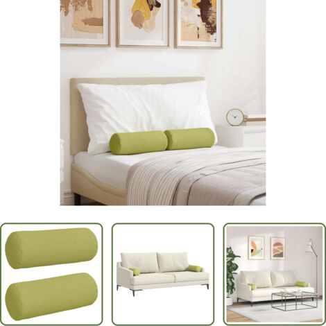 Cuscino verde chiaro -  Cuscini a rullo 2 pcs Verde chiaro Ø 15 x 40 cm Tessuto