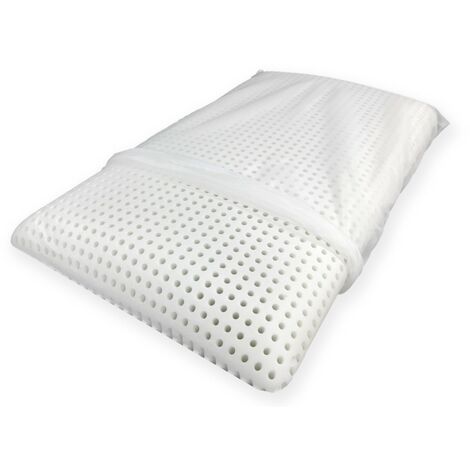 Cuscino viscoelastico Latticel 100, traspirante e anatomico con memoria di forma - Ipoallergenico e morbido, bianco, 45 x 75 cm