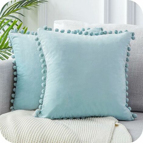 Cushion Cover 65x65 Sofa Decoration Living Room Bedroom White Cream Set of 2 Large Velvet Decorative Cushion Cover for Indoor Home