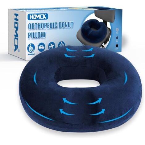 Cushion de Chaise Donut Coussin Orthopédique pour Coccyx en Mousse à Mémoire, Ergonomique Coussin Siège pour Bureau, Voiture, Fauteuil Roulant, Soulagement du Stress et Confort, 40x45x9cm