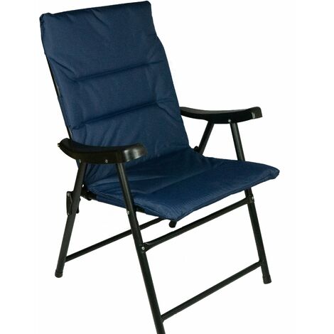 Cushioned Folding Outdoor Chair - Grey/Black/Navy