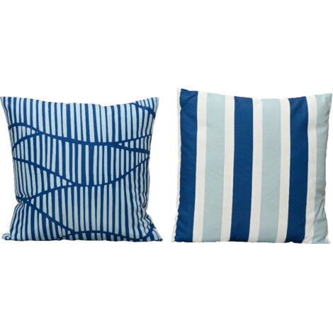 CUSINO STRIPE 45X45CM BIANCO / BLU PER ESTERNO.