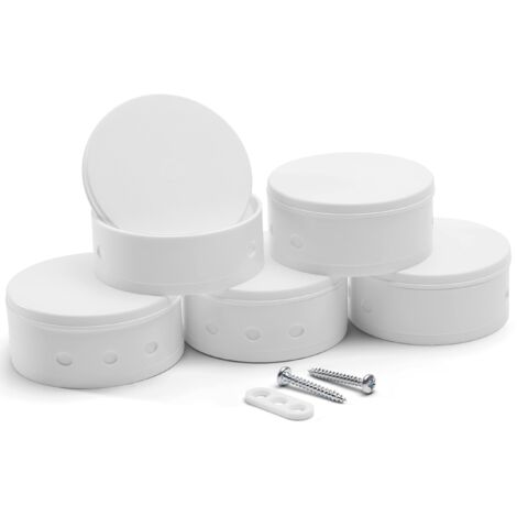 CusoTec Scatola da soffitto 5 pezzi 70mm x 30mm, rosone da soffitto, scatola di derivazione per lampade, scatola di giunzione, scatola di distribuzione per lampade, rosone, in plastica, bianco (5)