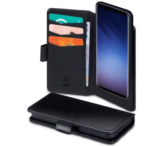 Custodia a portafoglio sign per samsung galaxy s22 plus - nera