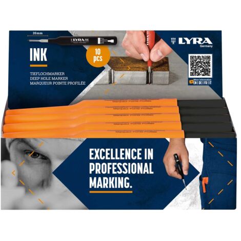 Custodia con 10 evidenziatori a punta profilata da 1 mm LYRA INK Rosso