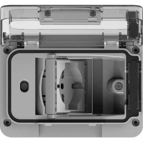 Custodia da esterno IP55/IP66, 3 moduli, grigio RAL7035, serie E, con presa schuko - 4Box Wide 4B.W.RAL.015