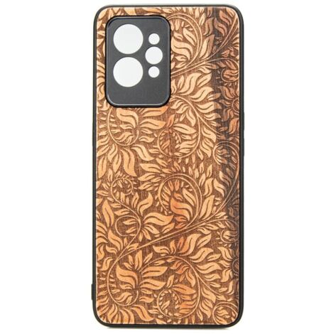 Custodia in legno per Realme GT 2 Pro con foglie di mela