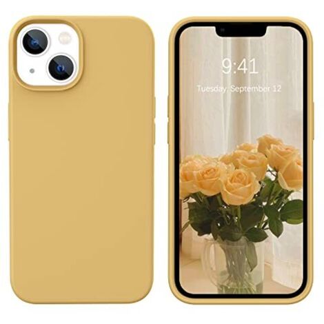 CUSTODIA IN SILICONE BEIGE RESISTENTE PER APPLE IPHONE 13