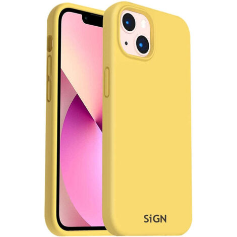 Custodia in silicone liquido SiGN per iPhone 14 Plus - gialla