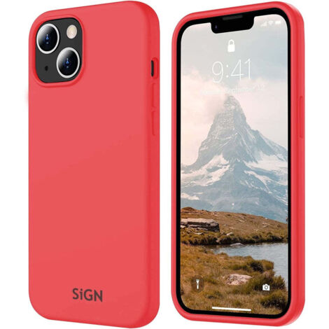 Custodia in silicone liquido sign per iphone 15 plus - rossa