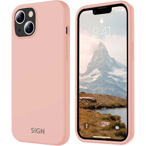 Custodia in silicone liquido SiGN per iPhone 15 - rosa chiaro