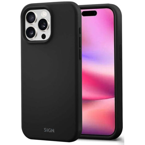 Custodia in silicone liquido sign per iphone 16 pro max - nera