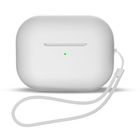 Custodia in silicone per AirPods 1/2 + cinturino da polso, colore bianco