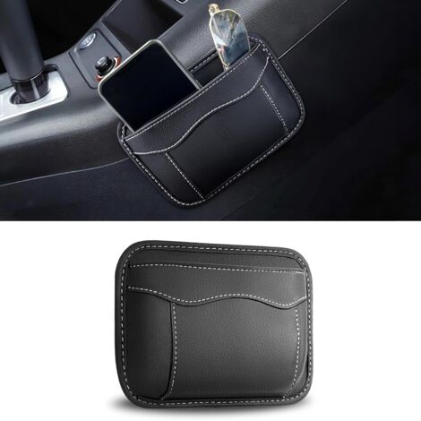 Custodia per accessori auto [19 x 13 cm] - con chiusura in velcro - protegge l'interno - custodia organizer in pelle PU nera