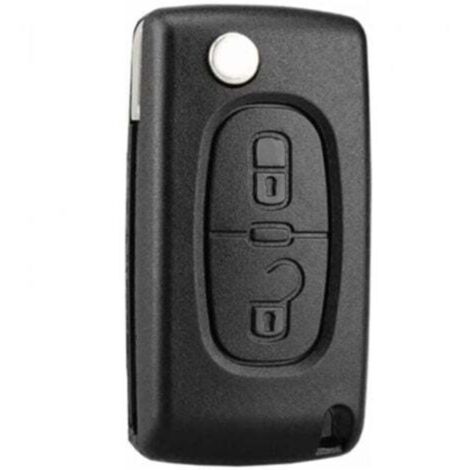 Custodia per chiave a 2 pulsanti compatibile CE0536 con chiave pieghevole per Peugeot 207 307 308 407 408 3008 5008 Citroen C2 C3 C4 C5 C6 C8 (2 pulsanti, CE0536)