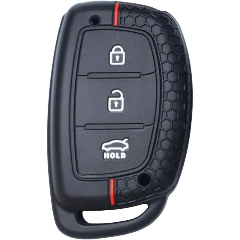 Custodia per chiavi auto Hyundai, custodia per chiavi a 3 pulsanti compatibile con Hyundai i10 i20 i30 i40 ix20 ix30 ix35 ix45 ix55 Tucson Santa Fe