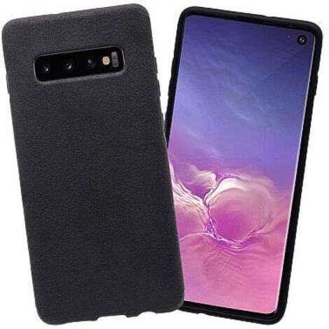 CUSTODIA PER SAMSUNG GALAXY S10+ CUSTODIA IN SILICONE NERO CON RETRO RIGIDO