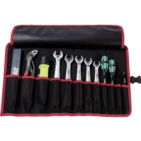 Custodia portautensili con 12 scomparti B540xH330mm in nylon nero/rosso