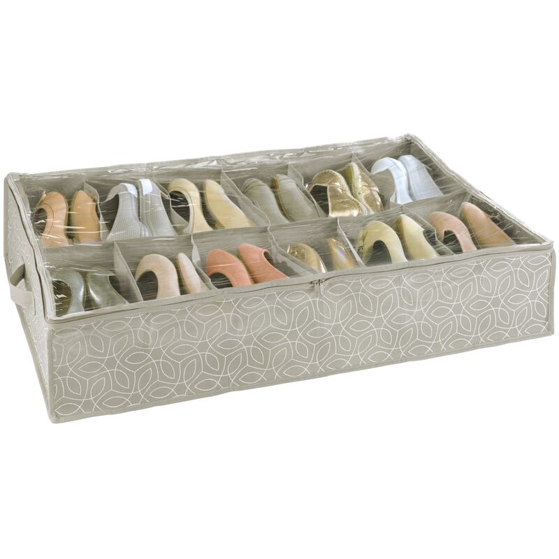 Image of Custodia per scarpe Balance, scatola per riporre fino a 12 paia di scarpe, salvaspazio da posizionare sotto il letto o in fondo all'armadio, con