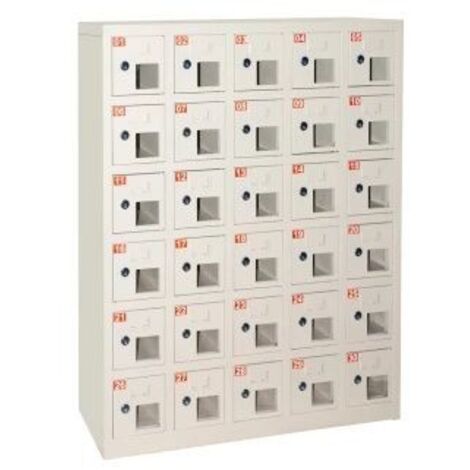 Custodia tablet Link BOX 30 ALLOGGIAMENTI IN METALLO CON FINESTRA, CHIUSURA CHIAVE, MISURE 110.5X23X90