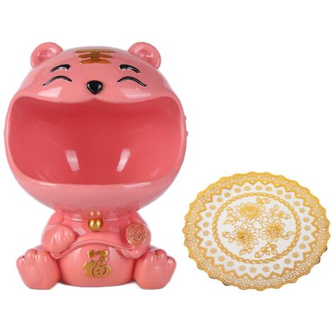 Cut Animal Shaped Key Phone Storage Basket Container Home Entryway Decor Accessory Display MoldPink