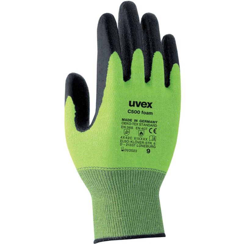Image of 60494 Helix C5 Foam Lime/Anthracite Gloves Size 10 - Lime Lime Green - Uvex