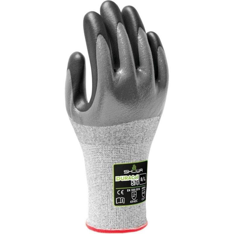 Cut Resistant Gloves, Nitrile Coated, Grey, Size 7 - SHO9610576B - Showa