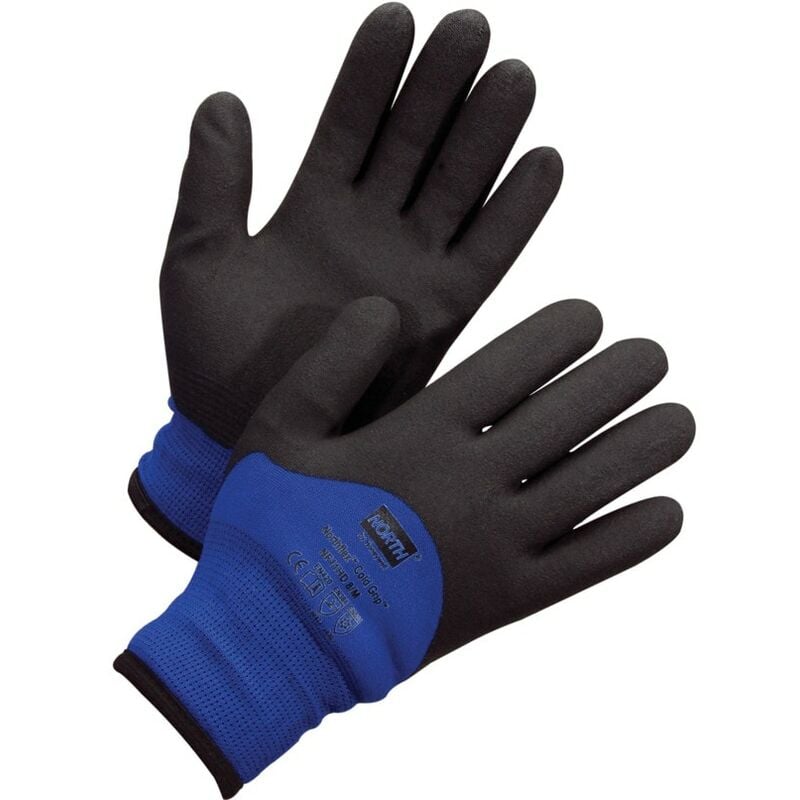 Cut Resistant Gloves, Nitrile Coated, Thermal, Size 8 - Blue Black - Honeywell