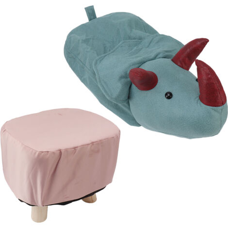Cute Animal Footstool with Soft Padded Cushion and Prevent Slip Feet Small Footrest Stools for Kids Adults Dinosaur