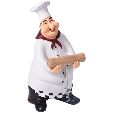 Cute Chef Statue Figurine Ornaments Vintage Home Decor Kitchen Restaurant Resin Crafts E