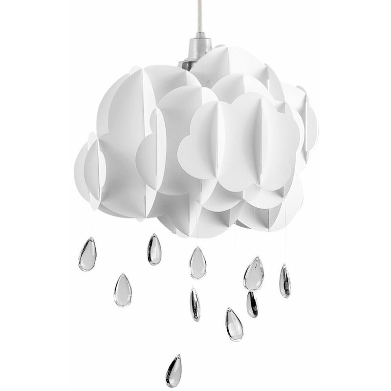 Minisun - Childrens Bedroom Rain Cloud Ceiling Pendant Light Shade - Add LED Bulb