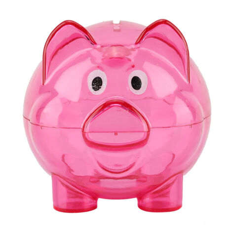 Cute Creative color pig pig bank birthday gift pig bank toy(Rose Pink)