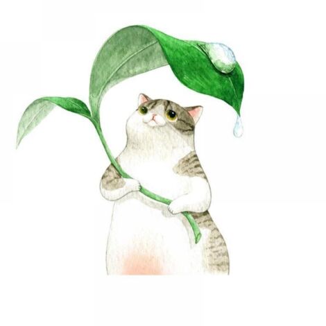 Cute DIY Cartoon Cat Umbrella Wall Sticker - Self-adhesive Wall Decor for Kids and Baby Rooms