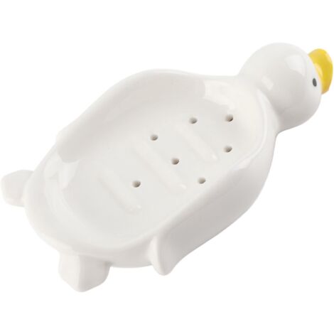 Cute Duck Soap Dish Multifunctional Hole Free Cartoon Animal Soap Tray for Bathroom